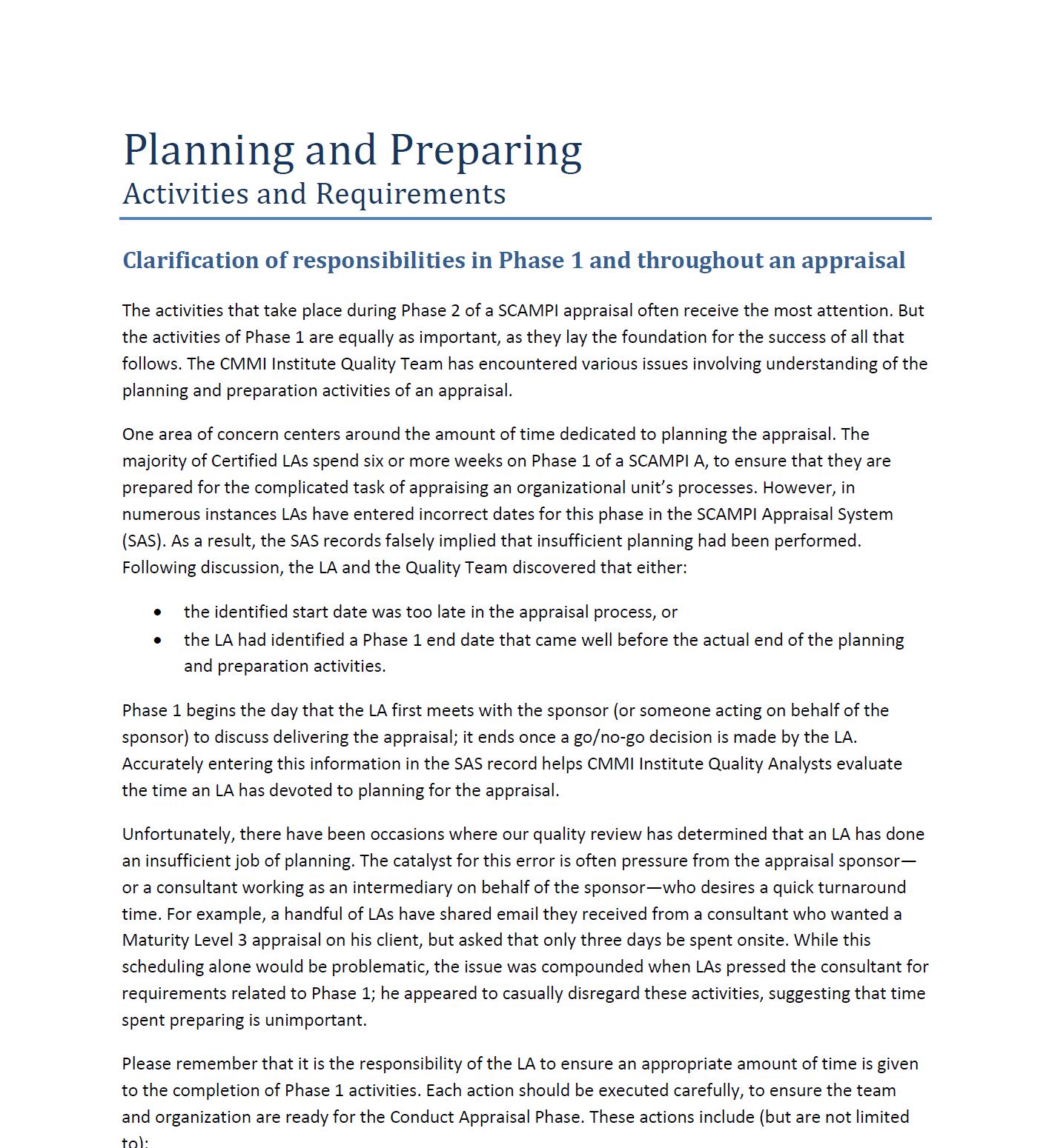 April 2018 Quality Tip - Planning and Preparing